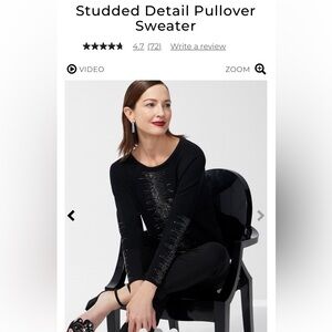 Chico’s Studded Detail Pullover Sweater - NWT Size 3